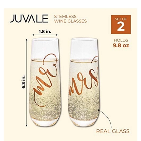 Mr. & Mrs. Stemless Glasses - Picture 2 of 2